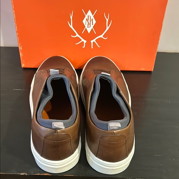 Martin Dingman Brown Leather Loafers with White Sole - Picture 3 of 5